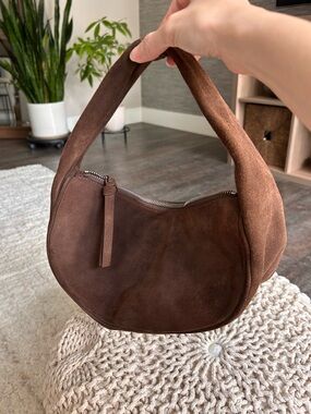 By Far Brown Suede Cush Bag